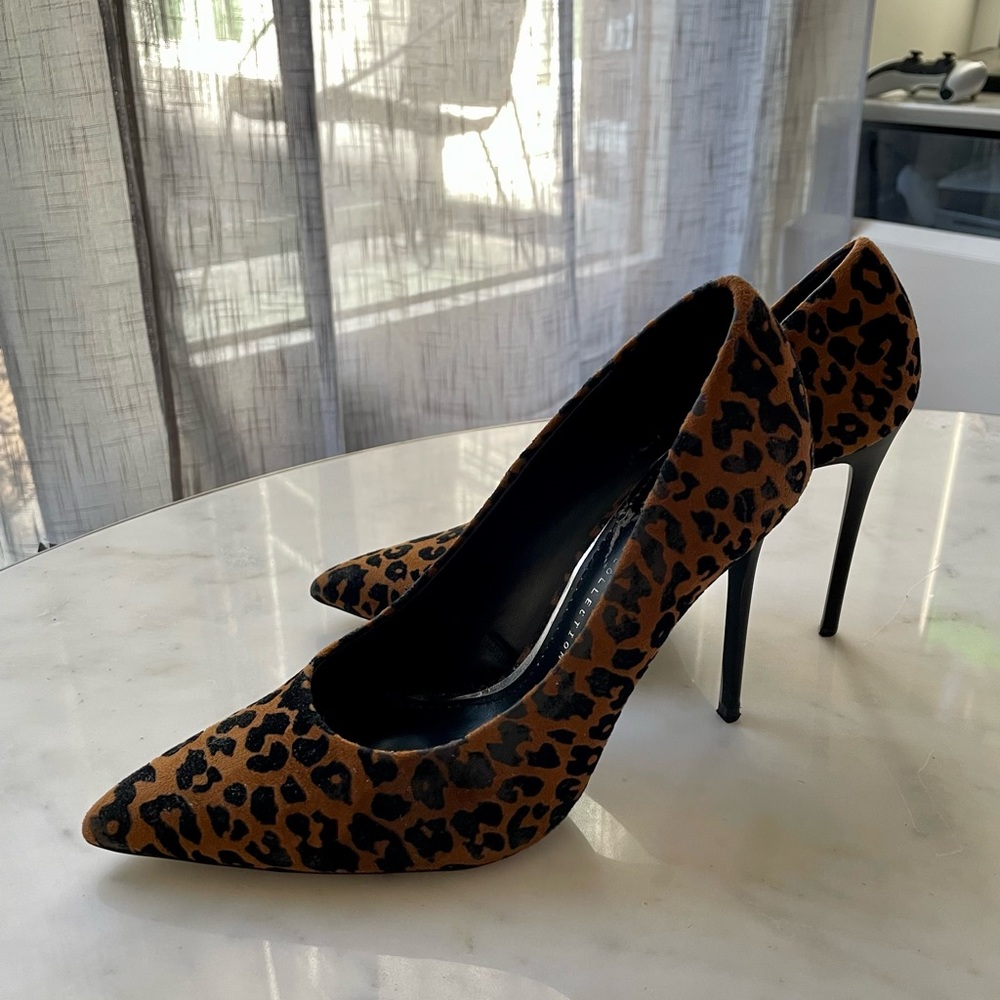 Zara Leopard Stiletto Pointy Heels